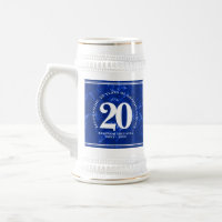 Elegant Blue Marble 20 Years Work Anniversary