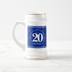 Elegant Blue Marble 20 Years Work Anniversary Beer Stein