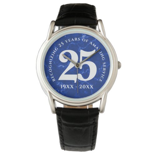 Elegant Blue Marble 25 Years Work Anniversary Watch