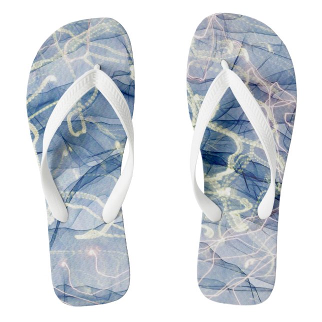 Elegant Blue Marble  Flip Flops (Footbed)