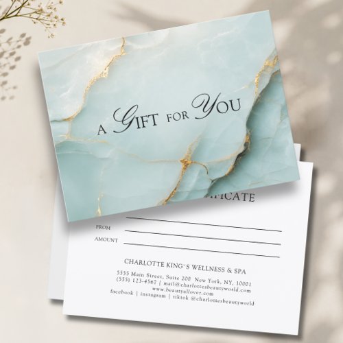 Elegant Blue Marble Gift Certificate