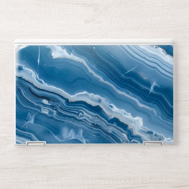 Elegant Blue Marble HP Laptop Skin (Front)