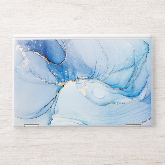 Elegant Blue Marble HP Laptop Skin (Front)