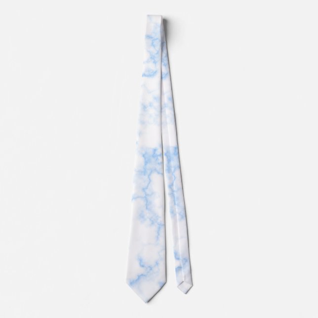 Elegant Blue Marble Neck Tie (Front)