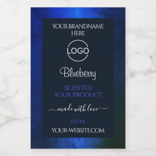 Elegant Blue Marble Pattern Product Label Add Logo