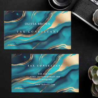 Elegant blue marble Professional Business Card