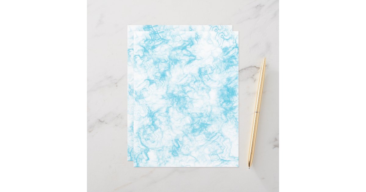 Blue & White Watercolor Floral Scrapbook Paper