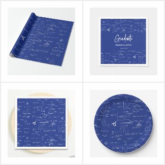 ELEGANT BLUE MATHEMATICS GRADUATION SUPPLIES