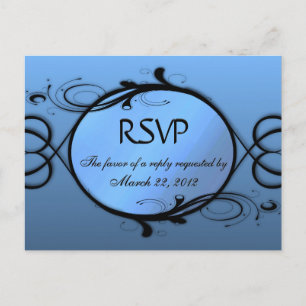 Elegant Blue Menu RSVP