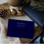 Elegant Blue Merry Christmas Return Address Envelope<br><div class="desc">Featuring a classic blue design, it’s perfect for adding a pop of color and cheer to your Christmas cards, letters, and invitations. Personalize it with your return address for a stylish and convenient way to send holiday greetings. Ideal for those who appreciate a touch of elegance in their seasonal correspondence....</div>