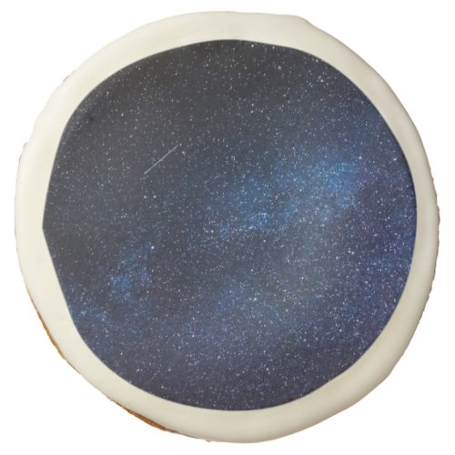 Elegant Blue Milkyway Galaxy Texture Sugar Cookie