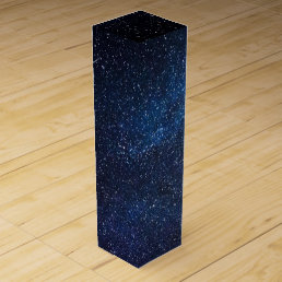 Elegant Blue Milkyway Galaxy Texture Wine Gift Box