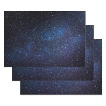 Elegant Blue Milkyway Galaxy Texture Wrapping Paper Sheets