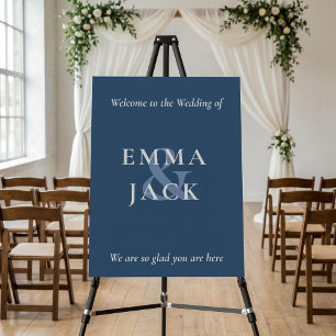 Elegant Blue Minimalist ampersand Wedding  Foam Board
