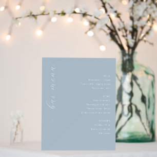 Elegant Blue Minimalist Bar Menu Foam Board
