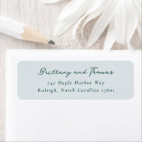 Elegant Blue Minimalist Calligraphy Label