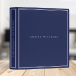 Elegant Blue Minimalist Monogram Name 3 Ring Binder<br><div class="desc">Create your own personalized binder with elegant minimalist monogram name with simple border design in blue color.</div>