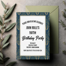 Elegant Blue Modern Minimalist Birthday