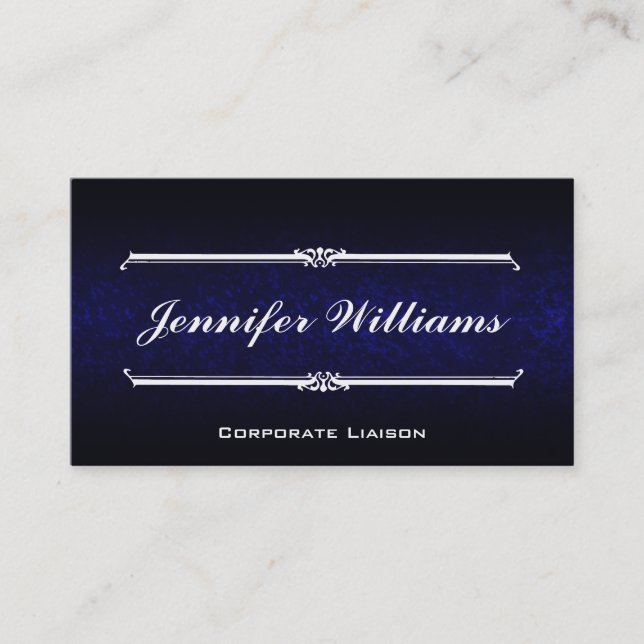 Elegant Blue Modern Professional Business Cards (Front)