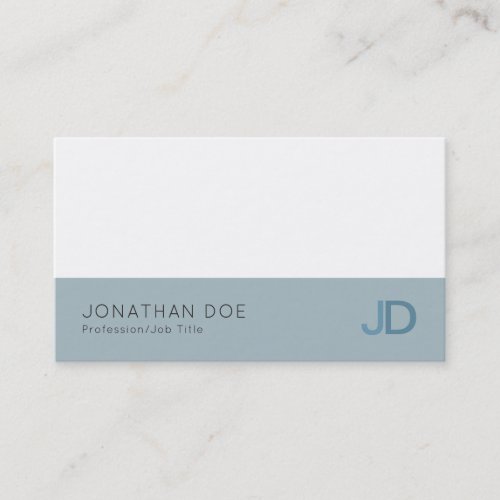 Elegant Blue Modern Professional Monogram Luxury Business Card