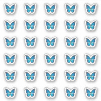 Elegant Blue Monarch Butterfly Monogram Initials