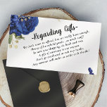 Elegant Blue Money Instead of Gifts Fund Cards<br><div class="desc">Elegant Modern honeymoon fund request cards,  The cards can be used for wedding money gifts collecting. Perfect to enclose with bridal shower invitations as well as wedding invitations. The card regarding wedding gifts comes in a very beautiful Botanical greenery and foliage rosy design with modern style.</div>