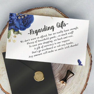 Elegant Blue Money Instead of Gifts Fund Cards