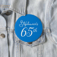 Elegant Blue Monogram 65th Birthday Party