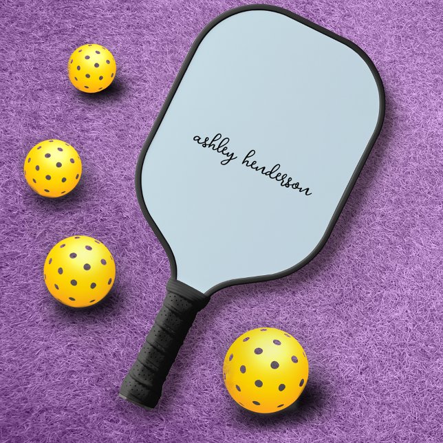 Elegant Blue Monogram Full Name Pickleball Paddle (Creator Uploaded)