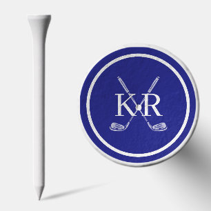 Elegant Blue Monogram Golf Clubs Golf Tees