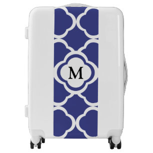 Elegant Blue Monogram Luggage