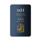 Elegant Blue Monogram Professional Modern 