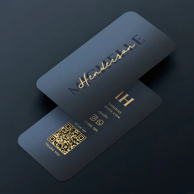 Elegant Blue Monogram Professional Modern Business Card | Zazzle