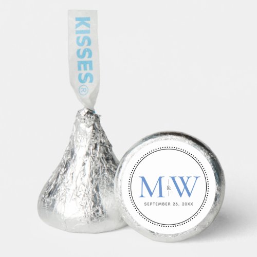 Elegant Blue Monogram Wedding Hersheys Kisses