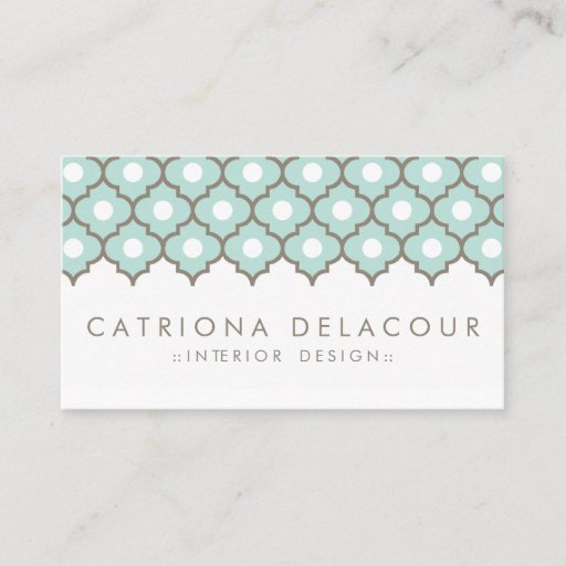 Customizable Elegant Blue Moroccan Pattern Business Card