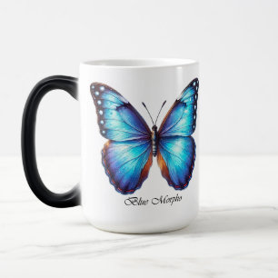 Elegant Blue Morpho Butterfly Wrap  Color Morph Mug