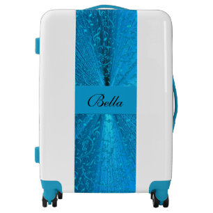 Elegant Blue Music Notes Design Luggage