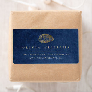 Elegant Blue Nautical Wedding Invitation Label