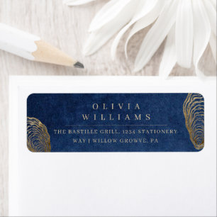 Elegant Blue Nautical Wedding Invitation Label