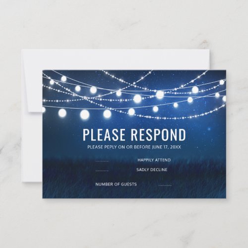 Elegant Blue Night  Silver String Lights RSVP