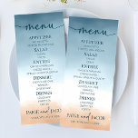 Elegant Blue Ocean Beach Shore Sand Wedding Menu<br><div class="desc">This is a Elegant Blue Ocean Beach Shore Sand Wedding menu.</div>