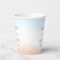 Elegant Blue Ocean Beach Shore Sand Wedding Paper Cups | Zazzle