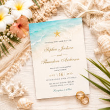 Elegant Blue Ocean Starfish Wedding