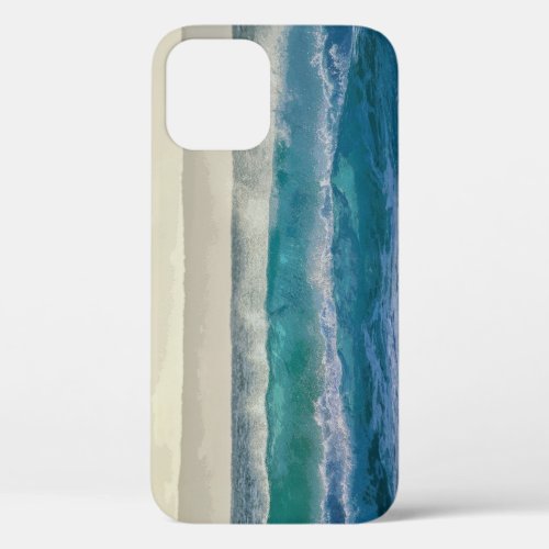 Elegant Blue Ocean Waves Acrylic Artwork  iPhone 12 Pro Case