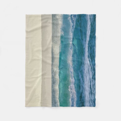 Elegant Blue Ocean Waves Acrylic Artwork  Fleece Blanket