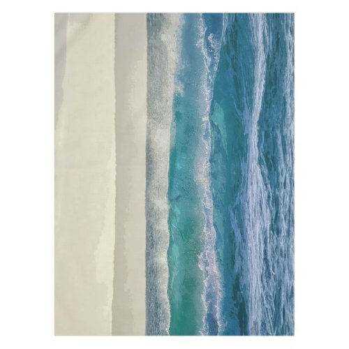 Elegant Blue Ocean Waves Acrylic Artwork  Tablecloth