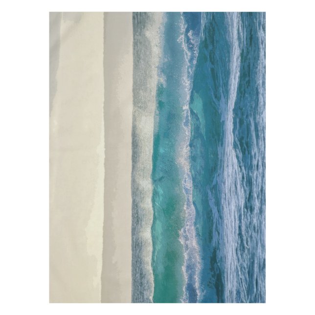 Elegant Blue Ocean Waves Acrylic Artwork | Tablecloth (Front)