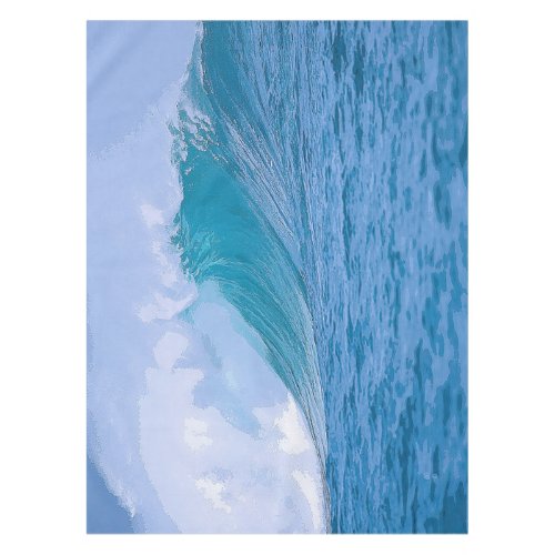 Elegant Blue Ocean Waves Acrylic Artwork  Tablecloth