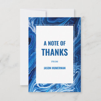 Elegant Blue Ocean Waves Bar Mitzvah Thank You Card