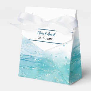 Elegant Blue Ocean Wedding Favor Box